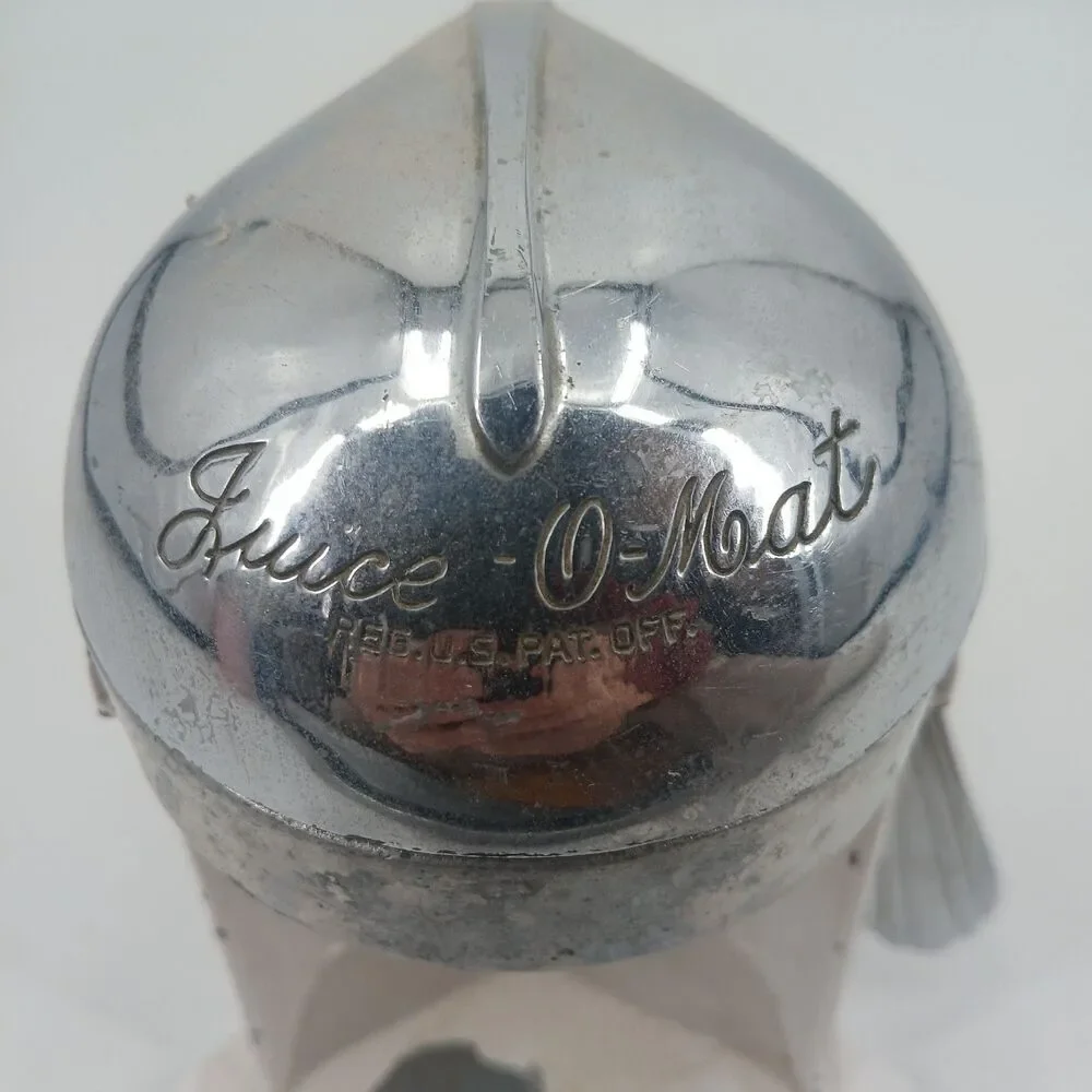 Vintage Juice-O-Mat Rival Chrome Metal Tabletop Juicer Citrus Squeezer